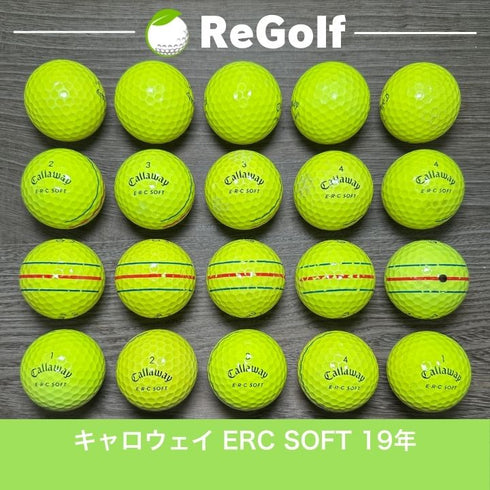 【中古】 ロストボール キャロウェイ ERC SOFT イエロー 2019年モデル 20球 ACランク ゴルフボール リゴルフ